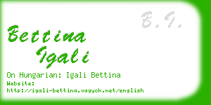 bettina igali business card